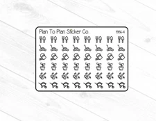 1986-4~~ B&W Lawn/Garden Icons Planner Stickers.