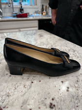 Etienne Aigner Savannah Black Leather Low Heel Sz 8N NWT