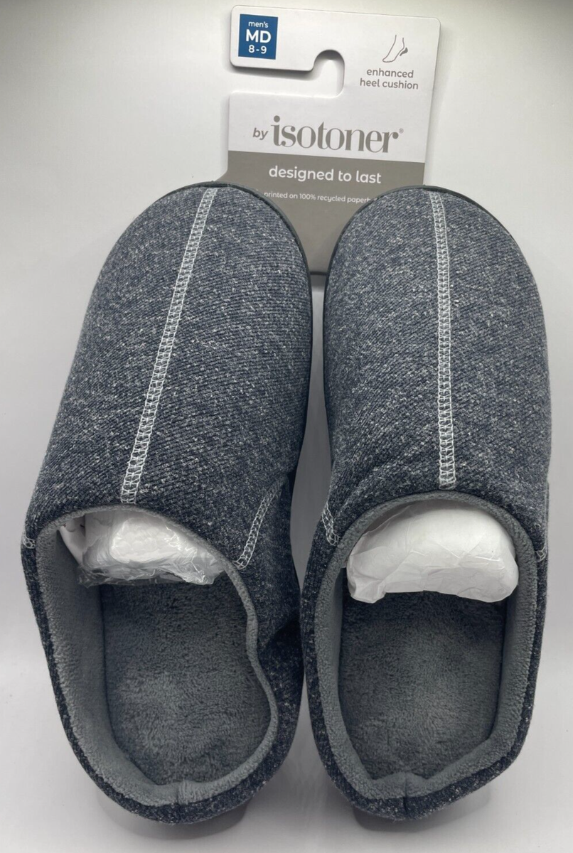 ISOTONER Slippers Mens Size 8 9 Navy Slip On Plush Lined Gel Memory Foam isotoner Moccasin Slippers for Men 9.5 US Shoe for sale | eBay main image 4