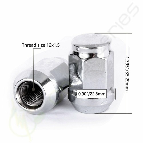 20 Bulge Acorn 12x1.5 Chrome 1.395'' Tall Lug Nut For Ford Honda Mazda RX-7 RX-8 - Picture 2 of 8
