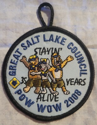 BSA Great Salt Lake Council Stayin  Alive Pow Wow 2008 Patch 35 Years Cub Scouts