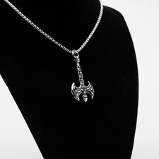 GK Stainless Steel Viking Celtic Trinity Knot Triquetra Axe Pendant Necklace