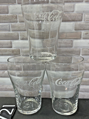 3 Coca-Cola Glasses, 4'' Tall, Marked ''COCA-COLA TRADE  MARK'', Libbey
