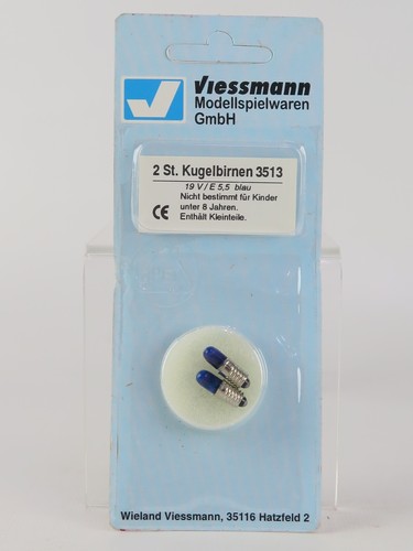 3513  VIESSMANN - ESCALA H0 - BOMBILLA ROSCA 2U. AZUL / (c3) | Condition: Nuevo