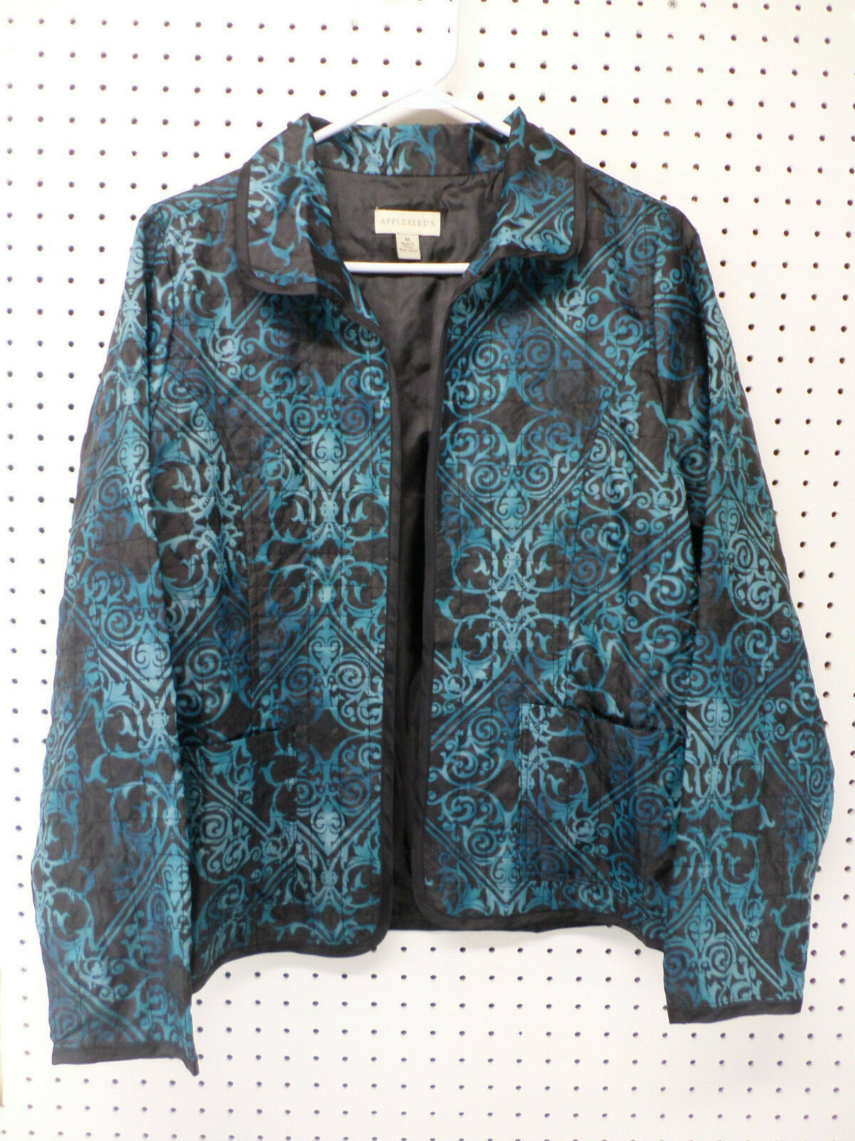 Appleseed's Lightweight Multicolor Blue Scroll Pa… - image 1