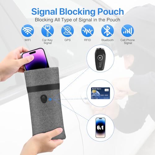 Cell Phone Signal Blocker Faraday Bag, Wisdompro RFID Signal