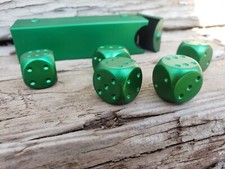 5 Aluminum Green Dice Craps Boggle Yahtzee Backgammon Bunco Adults Kids Games