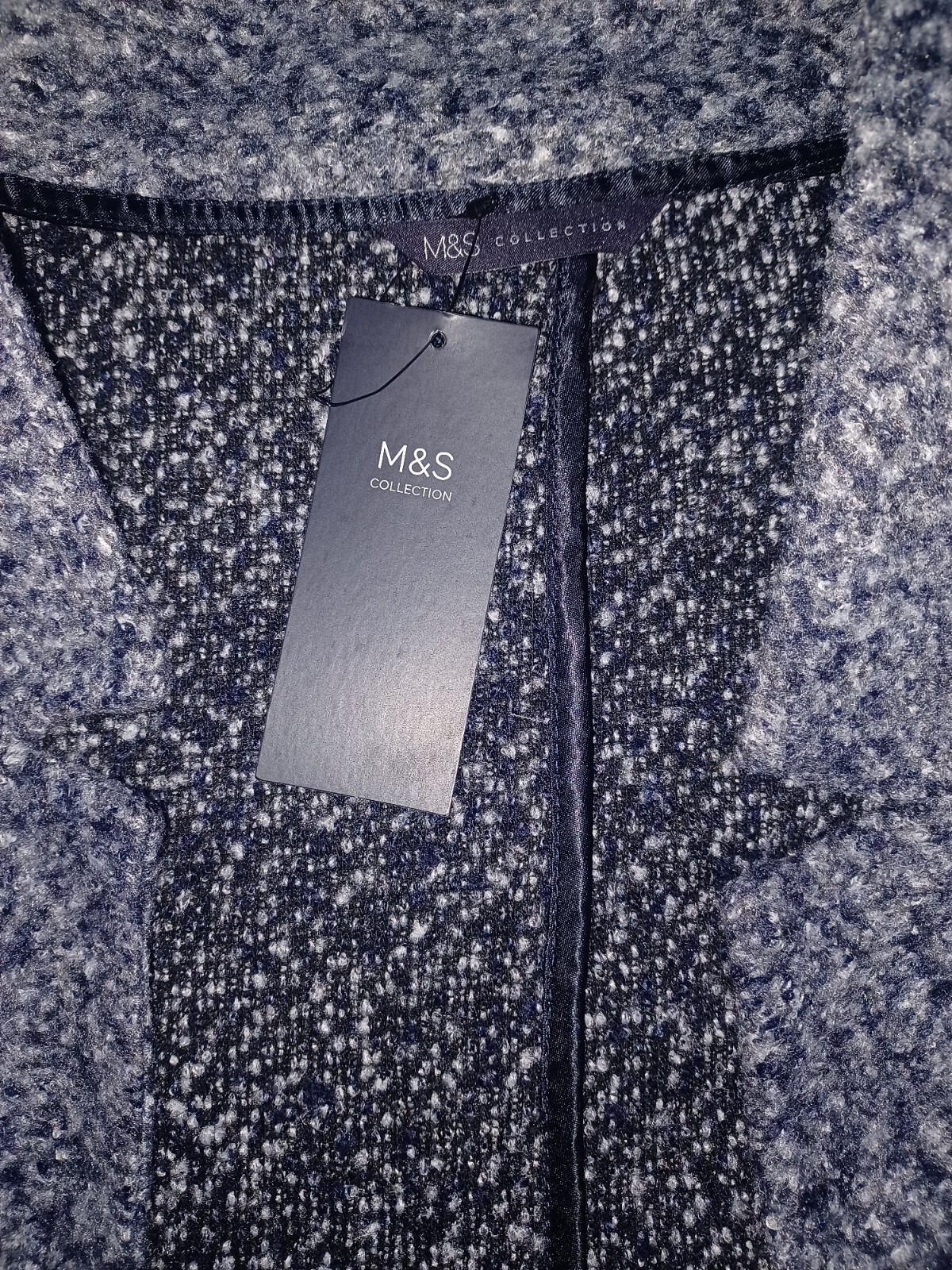 WOMENS M&S COLLECTION PLUS SIZE UK 24 NAVY BLUE OPEN RELAXED COATIGAN