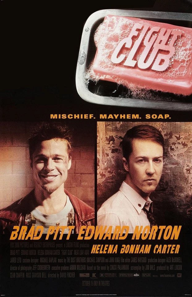 Fight Club movie poster (b) : 11 x 17 inches - Brad Pitt, Edward Norton