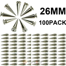 100x Punk Cone Metal Spikes Rivets Studs Screw Back for Clothing Jacket Leather