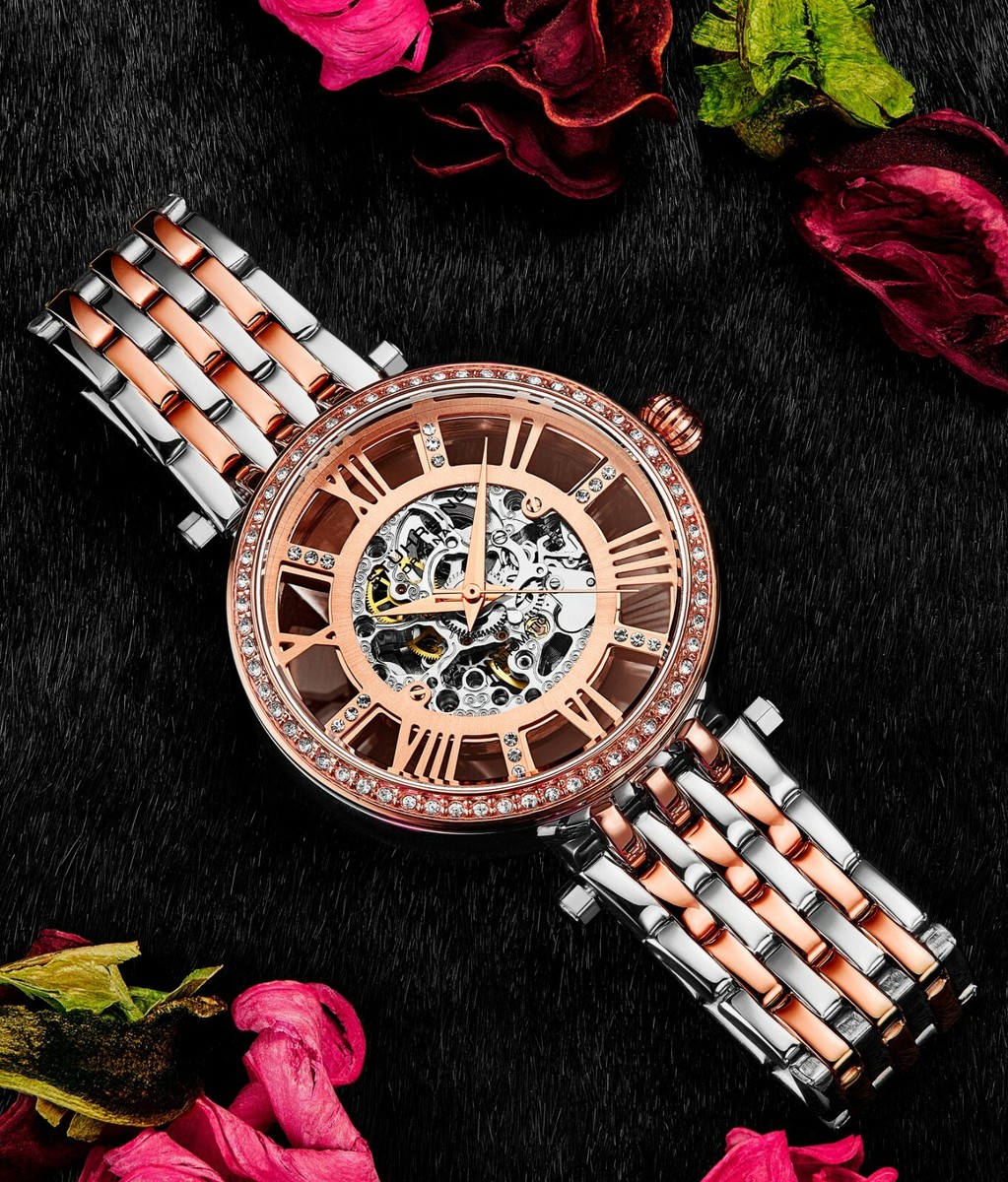 NWT $645 STUHRLING Original Automatic ladies watch Amazon.com: Stuhrling Original Womens Dress Watch - Skeleton  main image 4