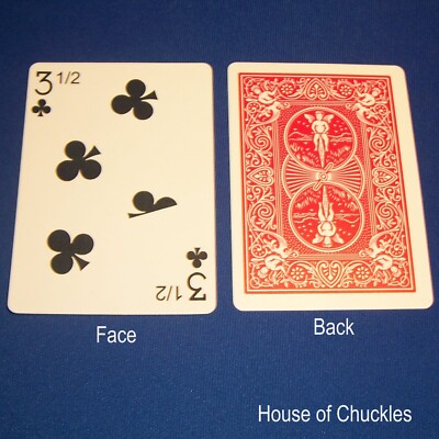 3 1/2 Clubs, Messed Up Pips - Red Bicycle Gaff Playing Card