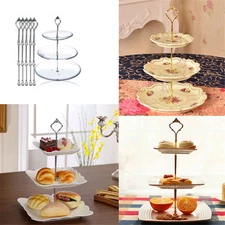 3 Tier Hardware Crown Cake Plate Stand Handle Fitting Wedding Party  JQ