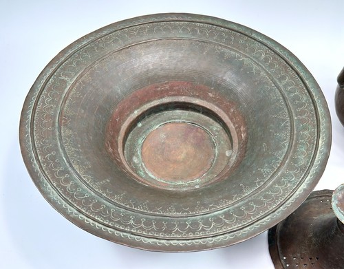 BEAUTIFUL RARE Antique Middle Eastern water Ewer + Basin Copper Bronze FAST SHIP - Picture 7 of 24