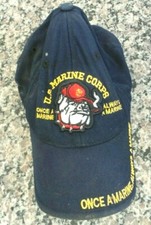 VINTAGE U.S. MARINE CORPS CAP HAT ONCE A MARINE, ALWAYS A MARINE 114653-2A T23