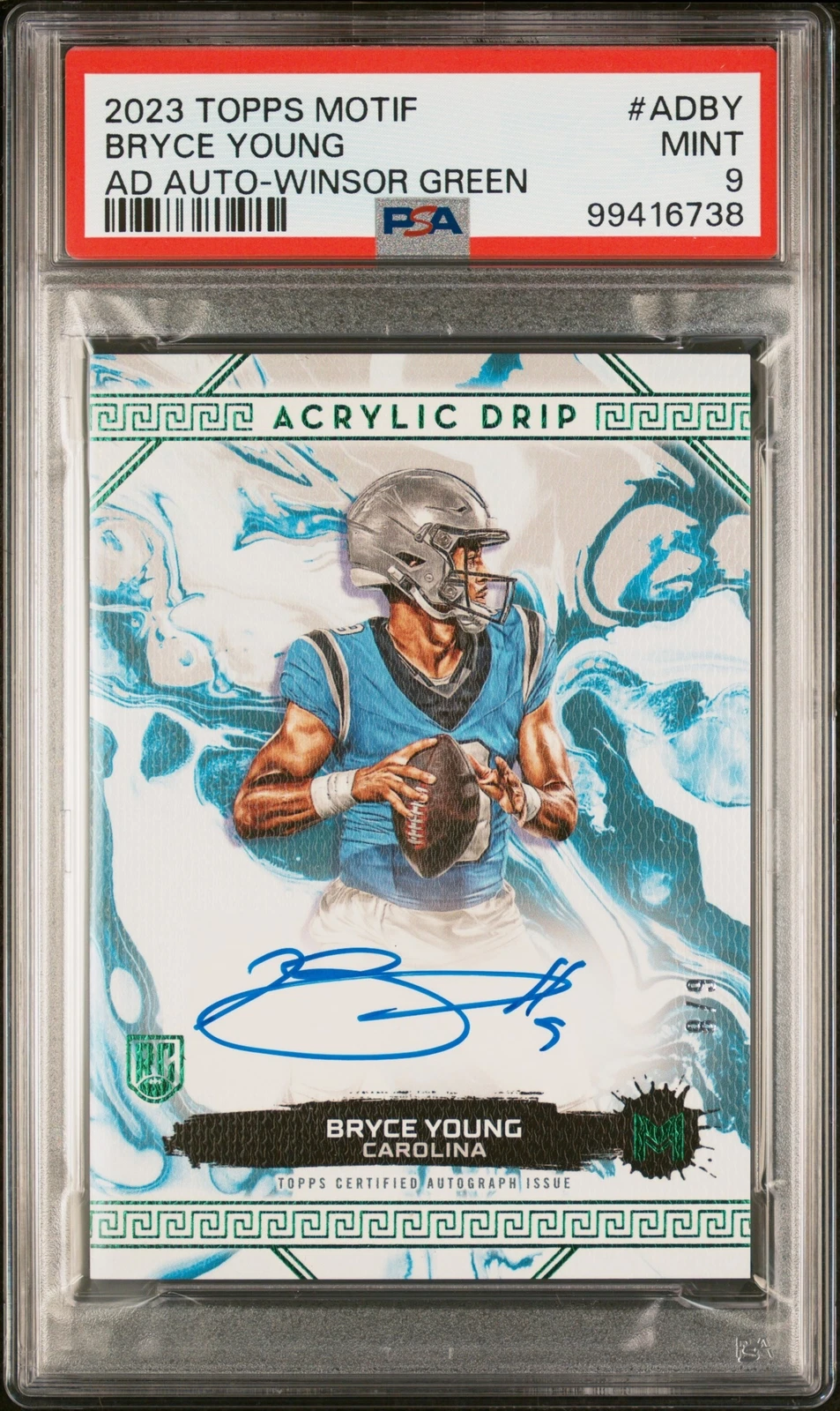 Bryce Young Topps Motif Acrylic Drip Autographs #ADBY Winsor Green