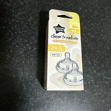 Tommee Tippee Closer to Nature - 2X Med Flow Teats ~ Pack of 2 ~ 3m+ Brand New
