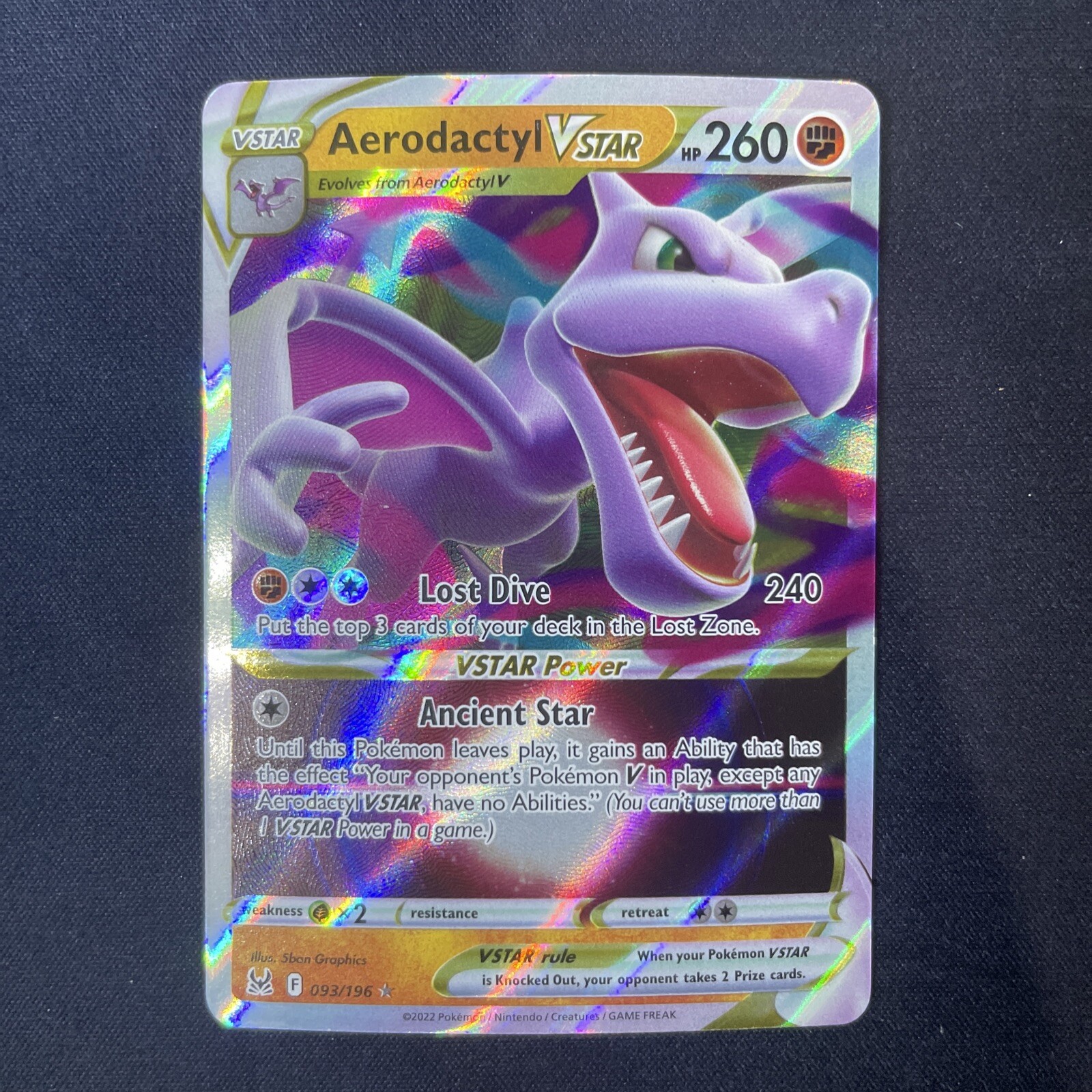 Aerodactyl VSTAR 093/196 Lost Origin Ultra Rare Pokemon TCG Card NM/MINT