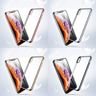 Für Apple iPhone X XS Handyhülle Chrom Seite Silikon Gel versch. Farben Cover