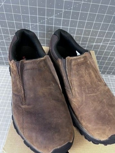 Merrell Men's Moab Adventure Moc Slip-On Shoes Dark Earth Size 9M Leather NEW - Picture 2 of 8