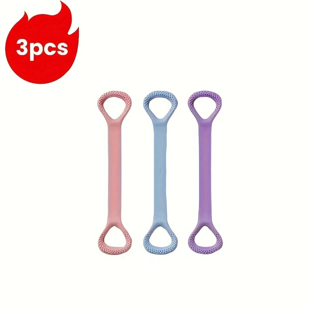 3-Pack Silicone Exercise Bands for Women Men - Home Fitness & Physical Therapy