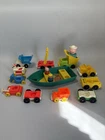 Fisher Price Little People Lot Vintage Vehicles, Boat, Trucks, Bike Etc 70s 80s