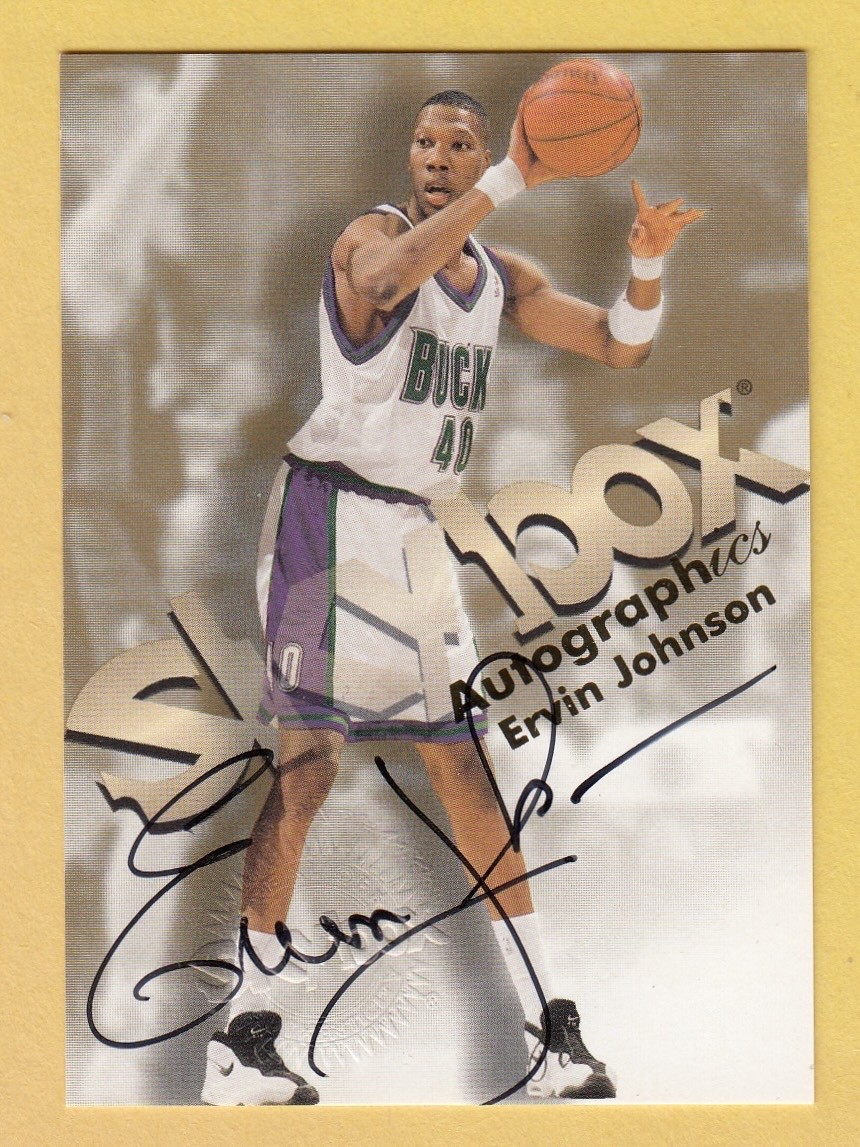 1998-99 Skybox Autographics ERVIN JOHNSON Certified Autograph Milwaukee Bucks