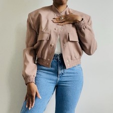 Zara Pink Maxi Bomber Jacket With Pockets Size Small BNWT