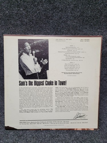 Vintage Sam Cooke At The Copa Vinyl LP RCA Victor LSP-2970 Soul Jazz Live 1964 - Picture 7 of 10