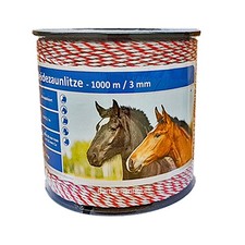 1000 Meter Weidezaunlitze 8 Niroleiter + 1 Kupferleiter weiss-rot
