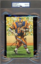 Tom Mack Gem Mint 10 PSA DNA Coa Signed Goal Line Art Card GLAC Autograph HOF 99