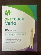 One Touch Verio Test Strips (100 Count) Sealed Boxes, Exp 12/26, Free Shipping