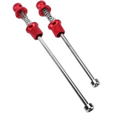 (Red)Aluminum Alloy Road Bike Anti Theft Quick Release Skewers Wheels Lock IDM