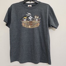 y2k youth Large HARLEY DAVIDSON Looney Tunes Rebel Rousers T Shirt Gray