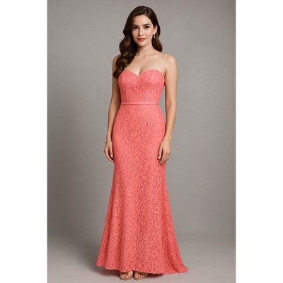 strapless open back dress Ekisha's women printed pink cotton maxi dress main image 0