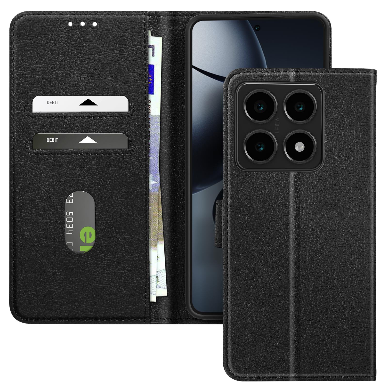 Coque Xiaomi 14T Pro avec clapet portefeuille et support vidéo pour visionnage
