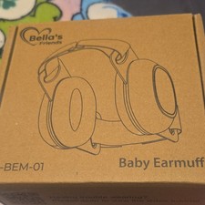 Bella's Friends Baby Earmuffs Green/White Adjustable Elastic Headband D-BEM-01