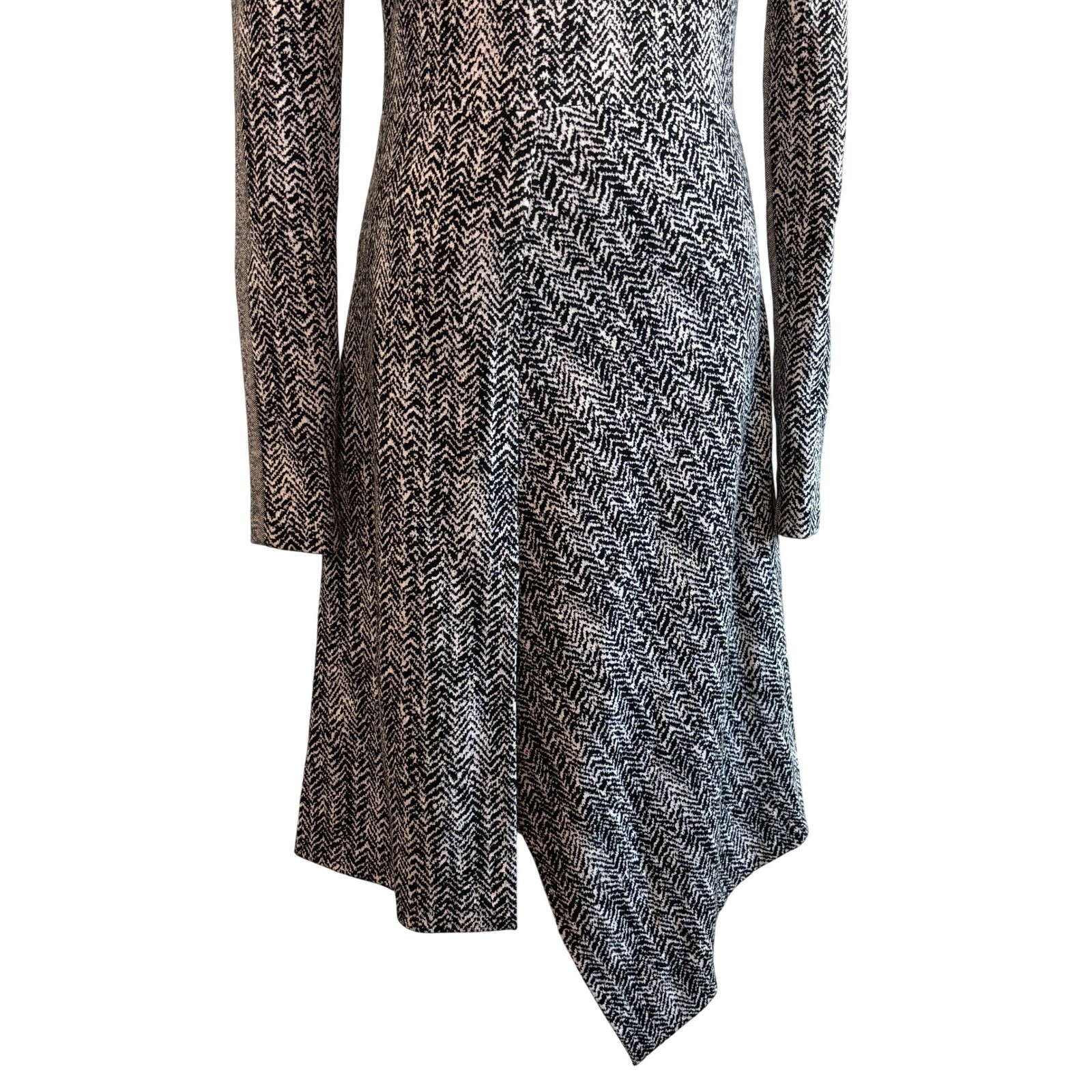 Stella McCartney Herringbone Dress Black White Womens IT 42 US 6-8 Office Luxury image 4