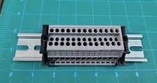 Qty: 13) Woertz 3450 GR Terminal Block Assembly Din Rail Mount w/ End Clamps