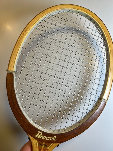 Racchetta da tennis vintage Bancroft Bantam Youth in legno Massachusetts MCM anni 50 - Foto 10 di 21