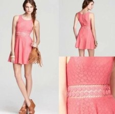 Free People Fitted With Daisies Floral Print Mini Cutout Dress 10 ASO