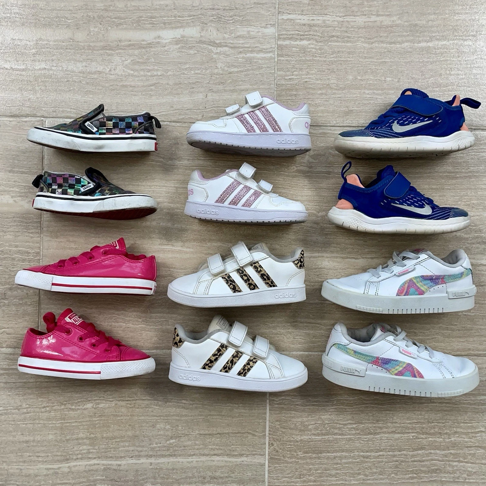 Lotto di 6 scarpe sneakers bambina taglia 6 10 Nike Adidas Puma Vans Converse