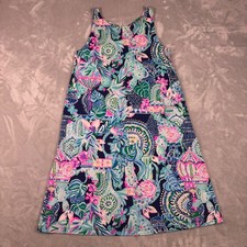 Lilly Pulitzer Kristen Swing Dress Womens XS Looking Sharp Pima Cotton Paisley