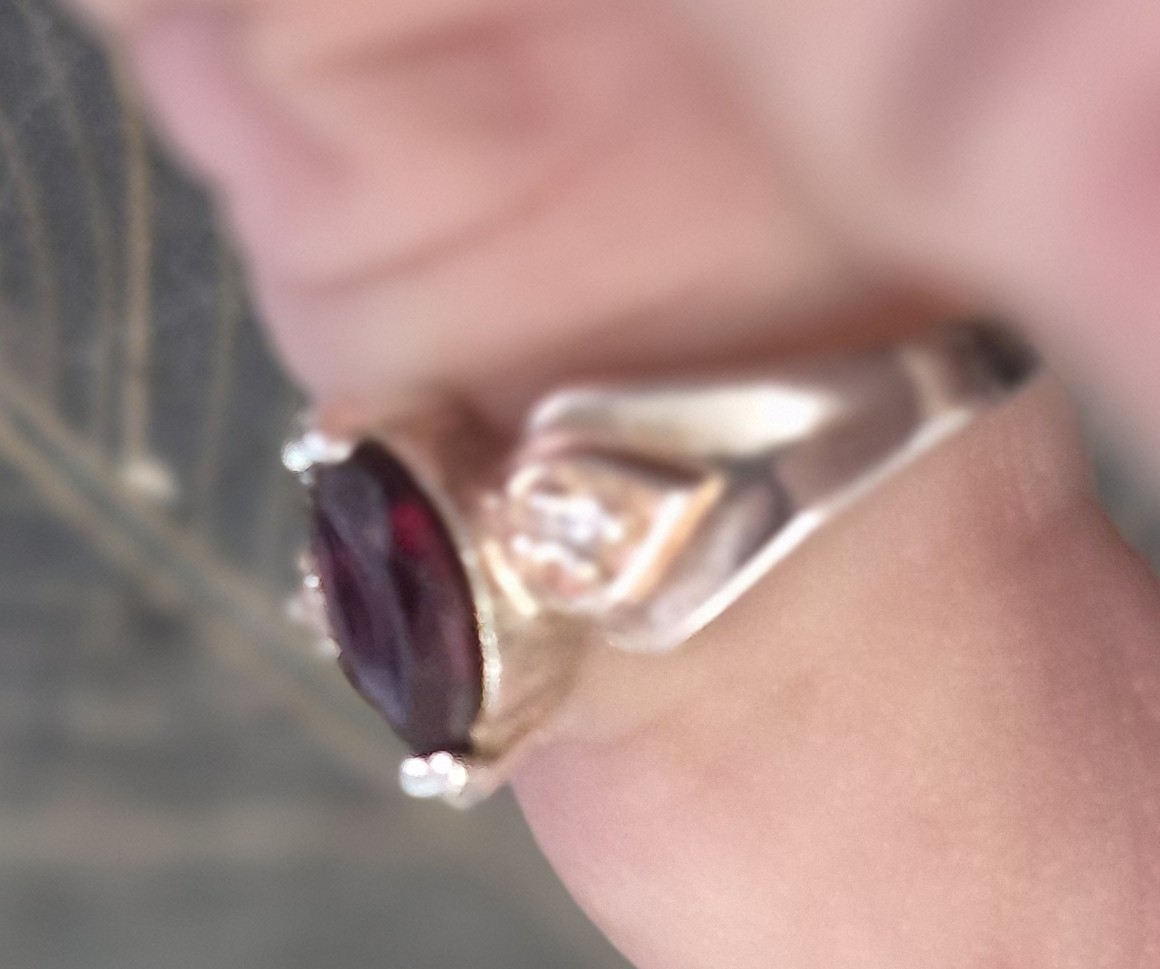 SOLID STERLING SILVER Ruby and Diamond Size 5 1/4… - image 5