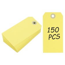 Blank Manilla Shipping Tags, 150Pcs Hang Price Tag, 4.72 x 2.36In Yellow