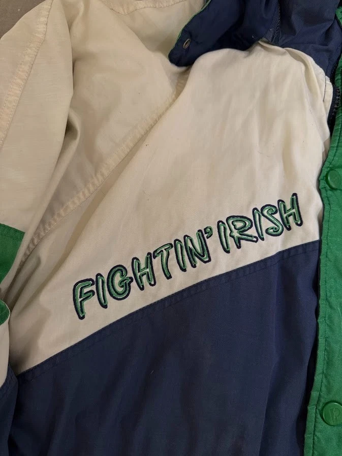 Vintage Notre Dame Fighting Irish Pro Player Jacket Adult Large Zip Long 90s. - Image 4 of 4