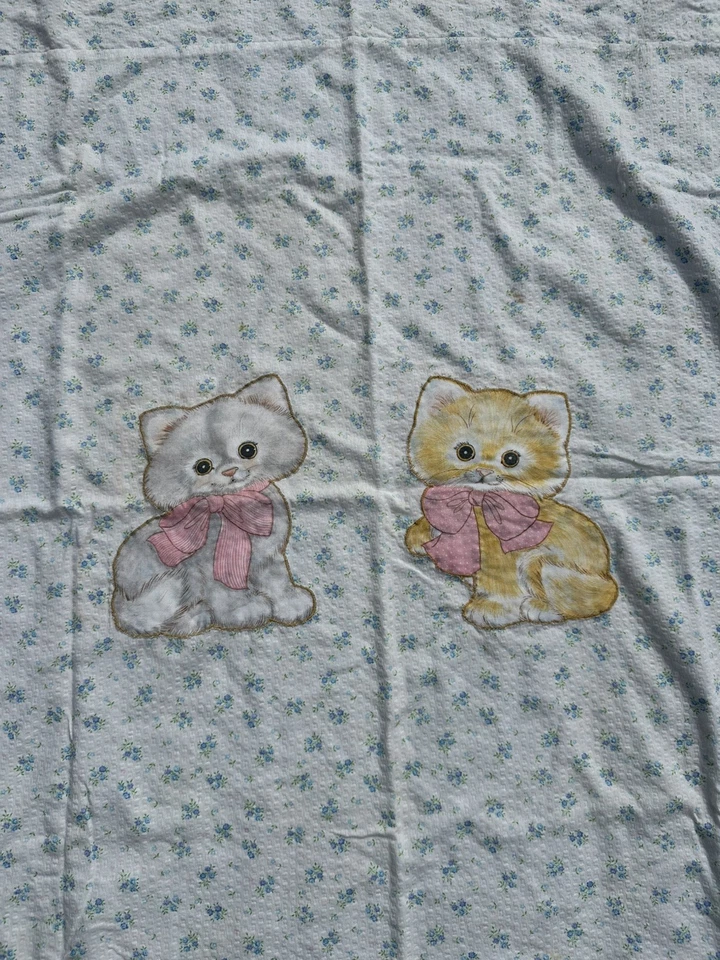 Aplique manta bebé gato gatito vintage parte delantera trasera  Foto 2 de 4