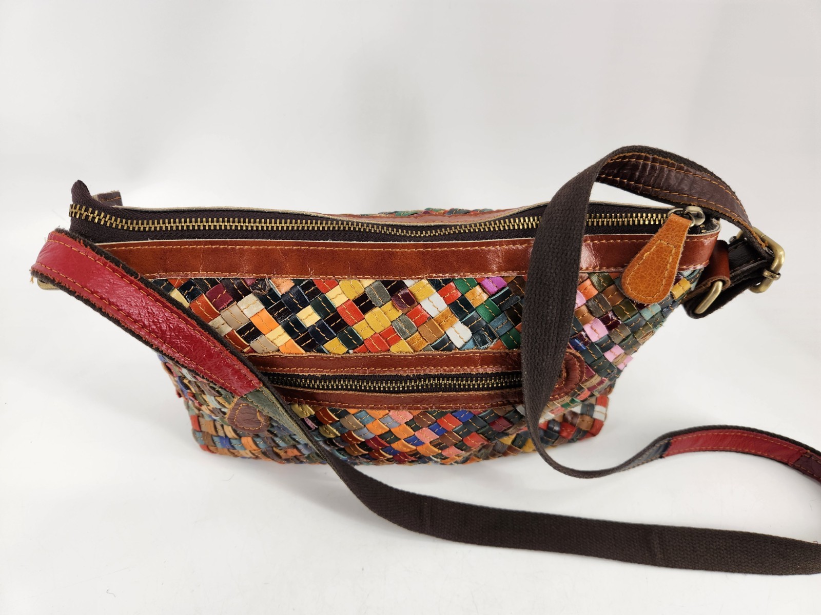 Ameri Leather Purse Slim Woven Shoulder/Crossbody… - image 7