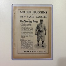 1922 Sporting News St. Louis MO Ad Miller Huggins Ty Cobb Pictures Rare Antique