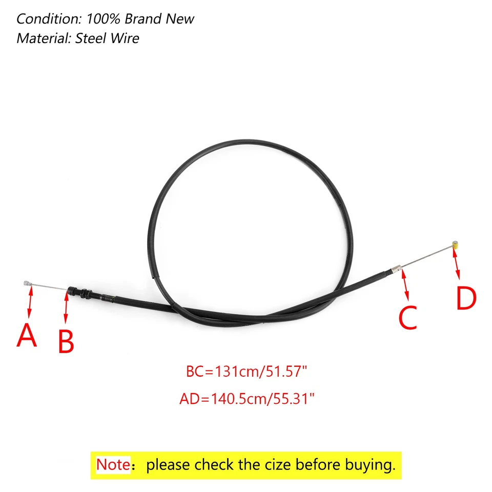 1x New Motorcycle Clutch Cable Steel Wire Line for YAMAHA YZF R1 2009-14 BK US - Imagem 2 de 4